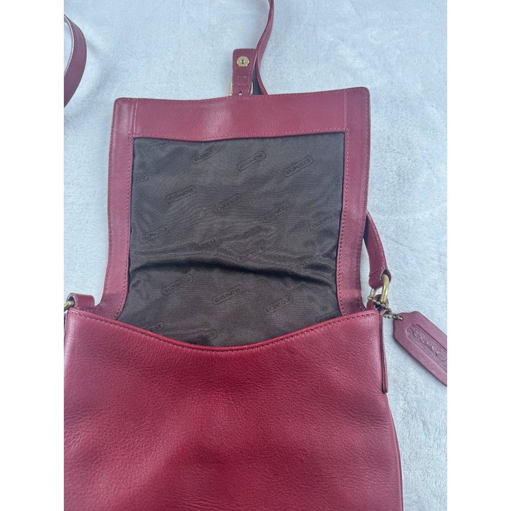 Coach Legacy 9592 Flap Crossbody Bag Women's Red Leather Messenger Handbag - Picture 11 of 16